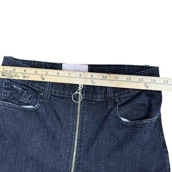 Revice Full Exposed Zipper Chaps Ankle High Rise Jeans Black Size 30 Club Wear - Picture 7 of 10